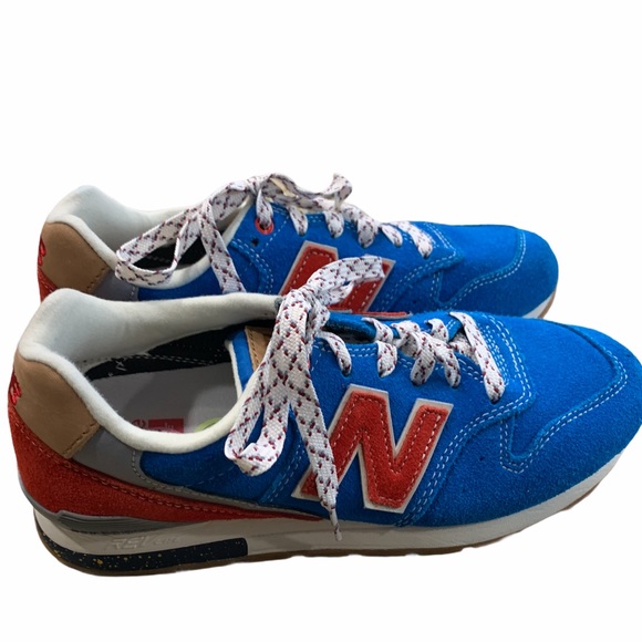 New Balance 996 Blue Red Suede Sneakers - Picture 8 of 9
